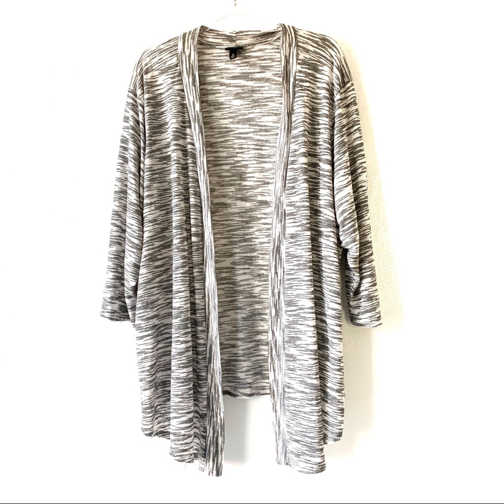 Torrid Gray & White Space Dyed Open Cardigan 5
